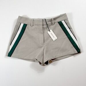 Babaton Aritzia Metropolis Chino Shorts Women's Size 2 Grey Side Stripe Preppy‎